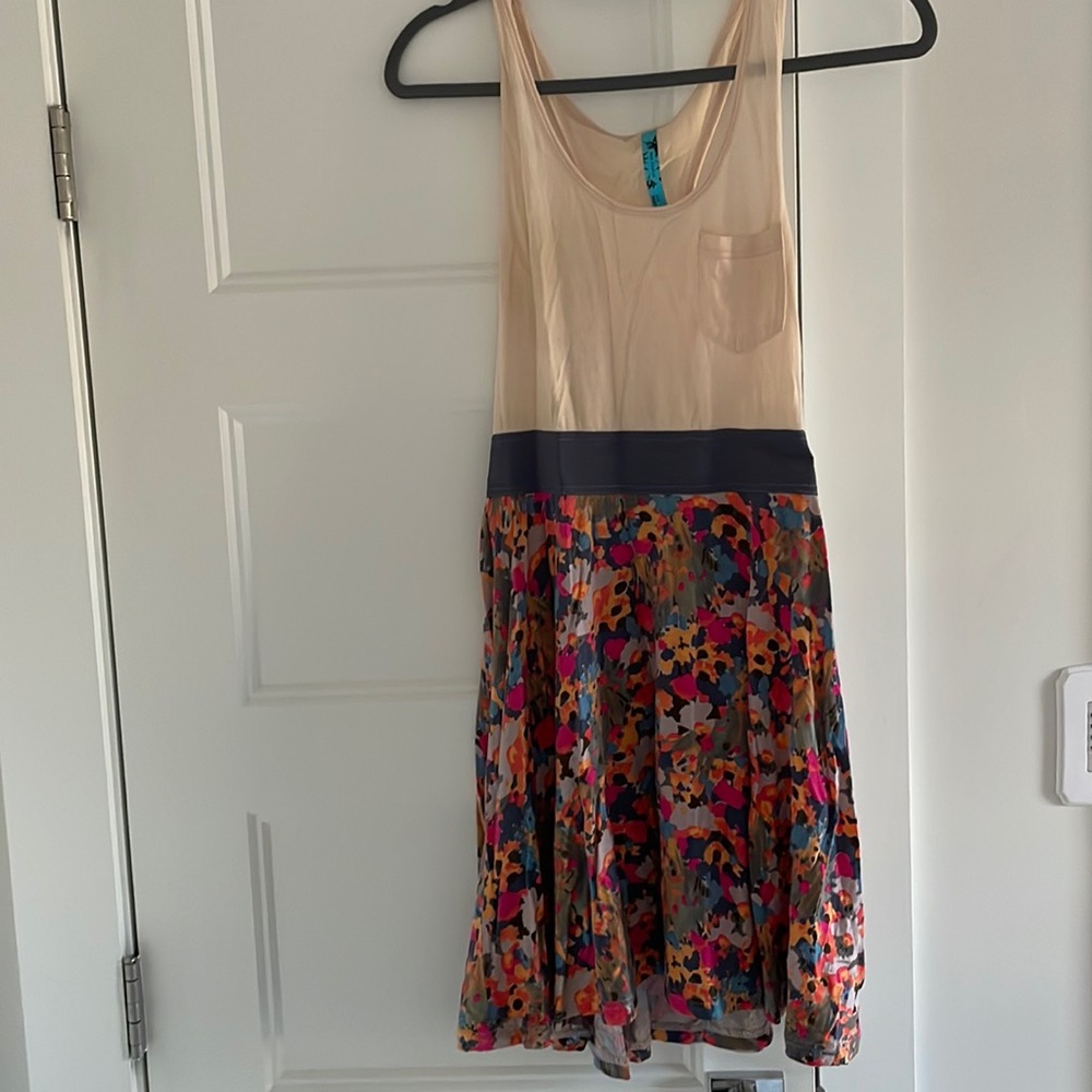 Free People Floral Color block Dress Size Small